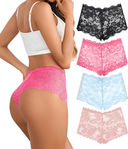Image of Avidlove Women's Underwear Lace Boyshort Panties High Waist Cheeky Panty