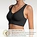 Lemef Front Zipper Sports Bras for Women Wirefree Post Surgery Bra Front Closure Racerback Compression Mastectomy Bras Black XL