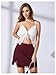 MakeMeChic Women's Lace Trim Mini Skirt Split Hem Bodycon Short Party Club Skirts Burgundy X-Large