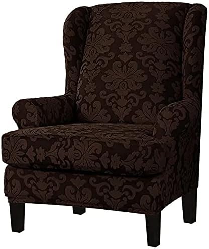 Stretch Armchair Slipcovers Armchair Cover for Recliner Sofa Wing Chair Slipcovers Jacquard 2-Piece Wingback with Cushion Cover Armchair Sofa Covers Fabric Elastic Furniture Protector