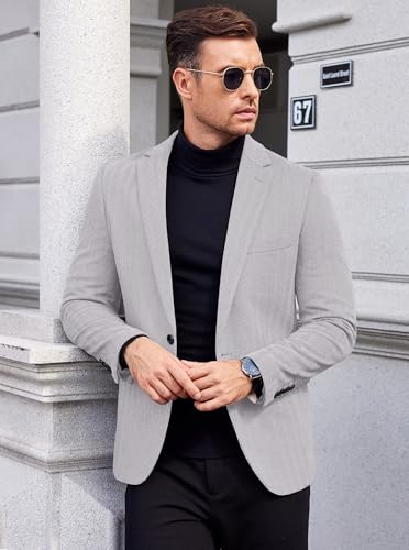 COOFANDY Men's Casual Blazer One Button Sports Coat Tweed Herringbone Suit Jackets Formal Dress Blazers4