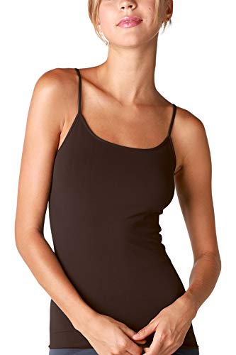 NIKIBIKI Women Seamless Premium Classic Camisole, Made in U.S.A, One Size (Chocolate)