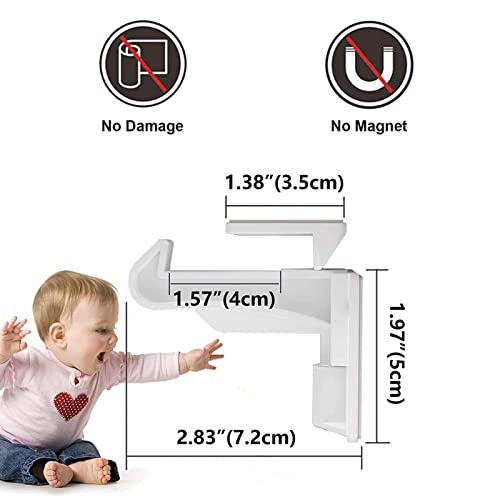 4Pcs Cabinet Locks Baby Proofing For Cabinets, Drawers, Cupboards - Adhesive Easy Installation White #TOP5