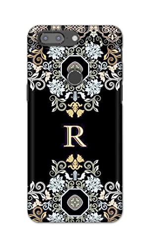 Image of PRINTFIDAA Name II Initial II Letter Floral Pattern Alphabet R Printed Designer Hard Back Case Cover for OnePlus 5T -(SF) MVN1007