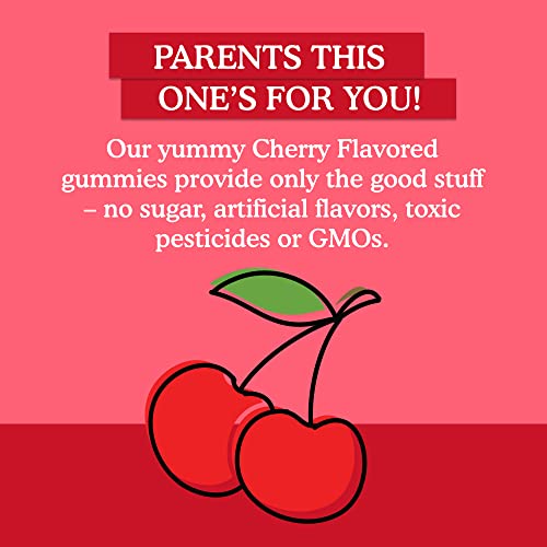 Image of Garden of Life Kids Immune Support Gummies with Vitamin C, D as D3 & Zinc for 3-in-1 Daily Children's Immunity - Organic, Non-GMO, Gluten-Free, Vegetarian, Sugar Free, Cherry Flavor, 30 Day Supply
