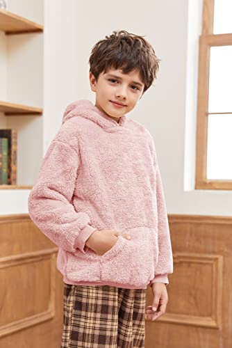 Image of Makkrom Boys Girls Sherpa Hoodies Fleece Hoodie Pullover Outfits for Kids