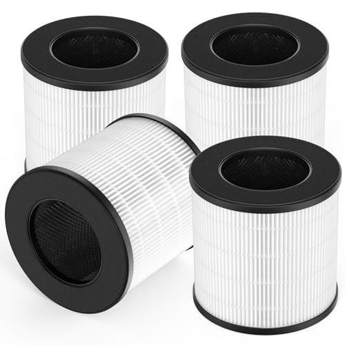 SAKEGDY 4 Pack PU-P05/AC201B Replacement Filter Compatible with FULMINARE PU-P05 and Purivortex AC201B, 3-IN-1 Filter