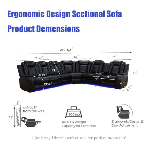 Nervlox Power Sectional Sofa