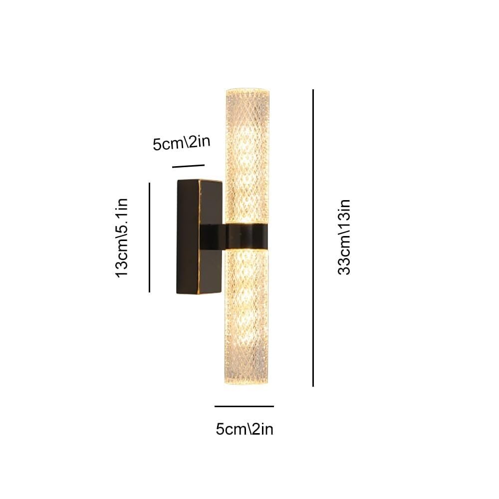 Applique da parete moderne a tubo lungo Lampadari minimalisti dimmerabili su giù Creatività Lampada bagno lineare in ottone for vanità Camera letto Corridoio Scala/D/66Cm,D-33Cm,D-66Cm(K,33Cm)