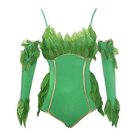 BSLINGERIE® Women Poison Ivy Green Bodysuit Teddy Party Outfit Costume (Green, M) Cover