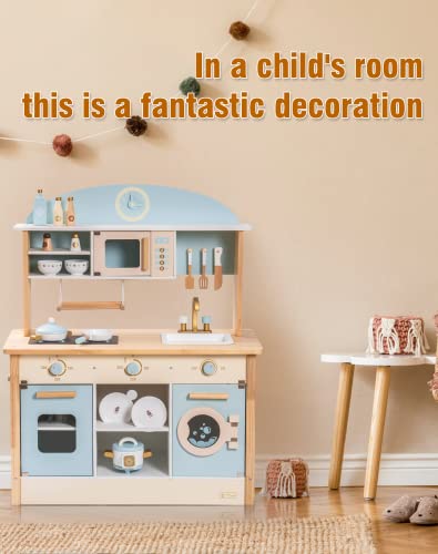 Robud Kids Kitchen Playset Wooden Kids Play Kitchen Set Pretend Play For Toddlers Boys Girls #TOP6