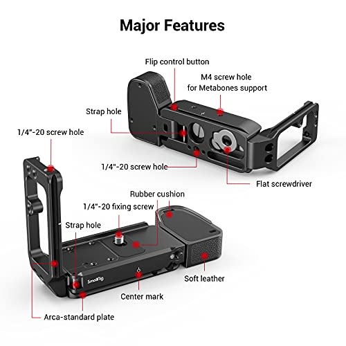 (Nueva Versión) SMALLRIG A7III L Bracket L Plate, con Múltiples Orificios de 1/4 para Sony A7RIII / A7III / A9-2122