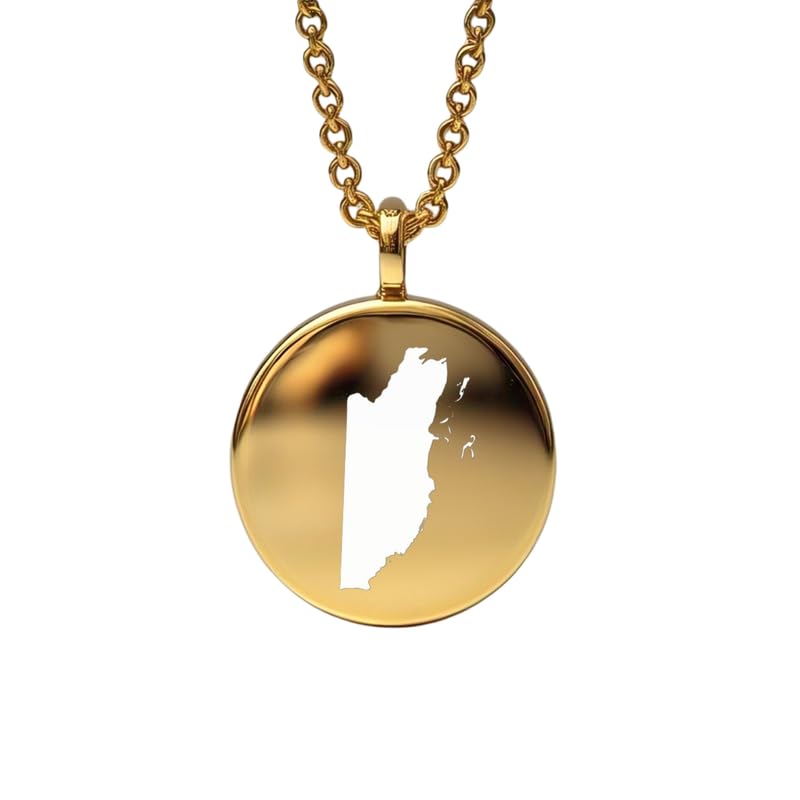 Pendentif carte du Belize en argent plaqué or, le bijou de voyage délicat à offrir en cadeau