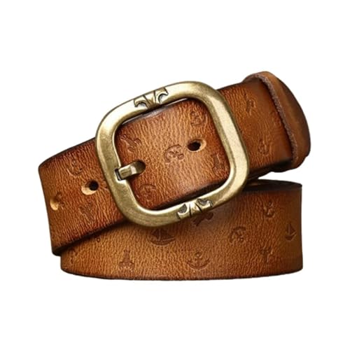 Ceinture vintage style cowboy western cuir boucle carrée 3,8 cm