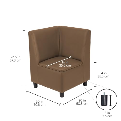 Image of FDP Kid Comfort Collective Modular Corner Armless Armless Chairs, 2-Pack - Chocolate