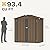 DWVO 6x4ft Outdoor Storage Shed, Lockable Metal Tool Storage Sheds, Waterproof Garden Sheds with Vents for Backyard, Patio, Garage, Lawn, Brown