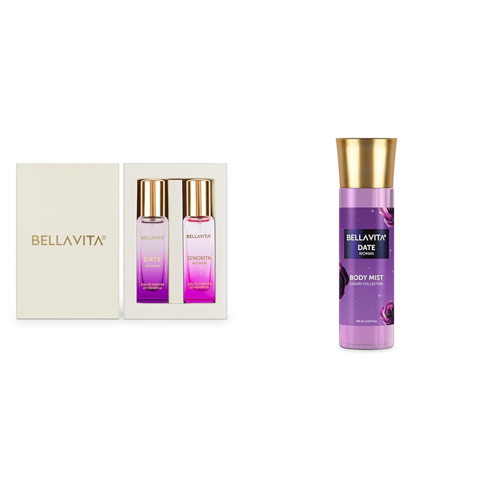 Bella Vita Luxury Date & Senorita Woman Combo with Jasmine Vanilla Lotus & Musk Fragrance Scent Pack of 2 20 ml Each Date Women Body Spray Mist Perfume-picture-20