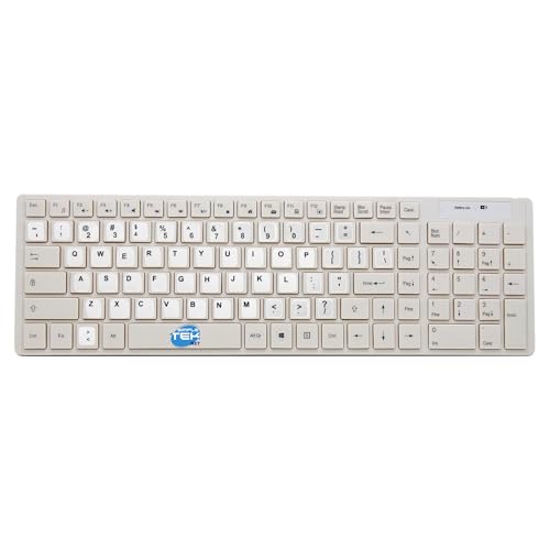 Kit de teclado y ratón inalámbricos SIMPLETEK blanco con teclas QWERTY en inglés universal 2