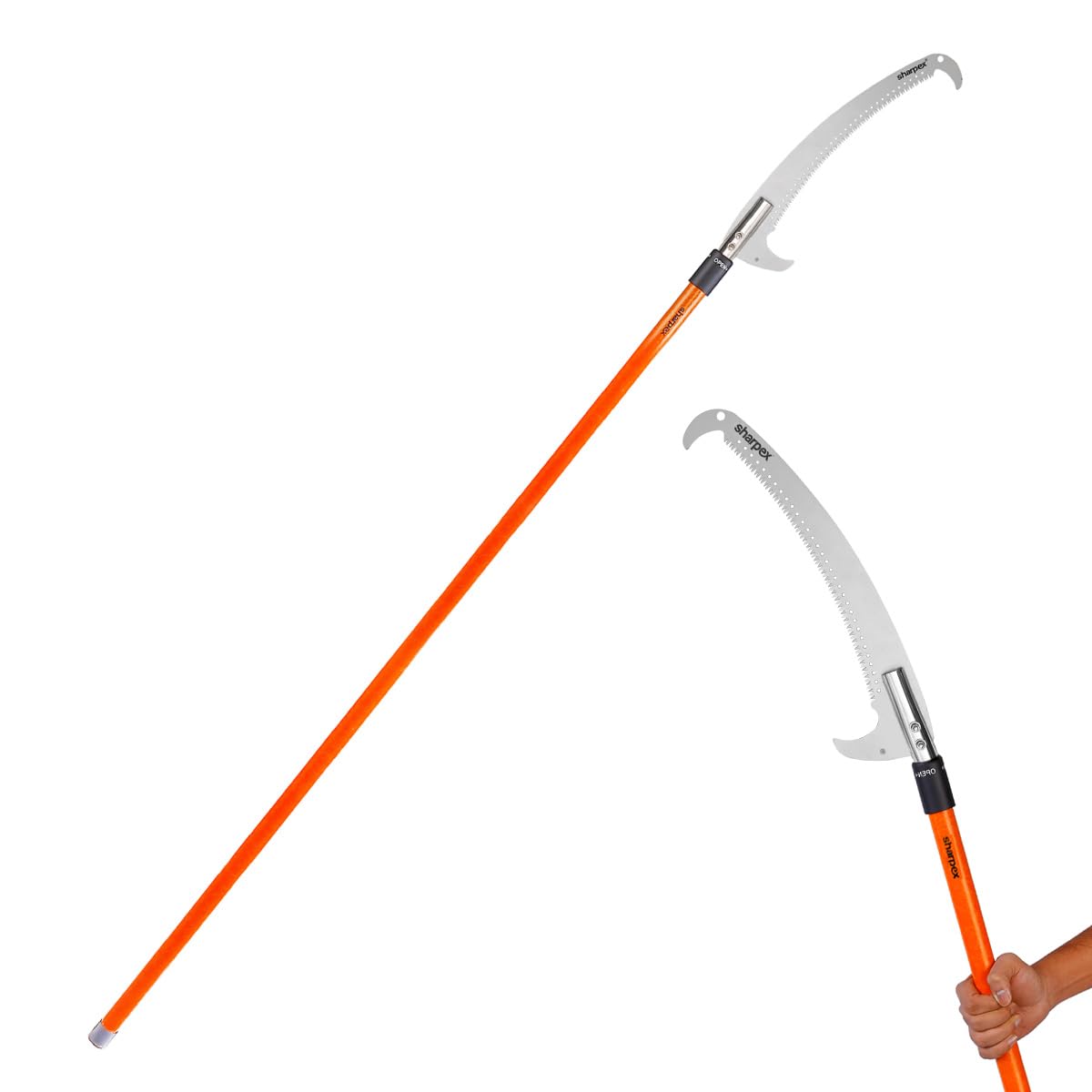 Sharpex 10 Ft Hand-Powered Pole Saw For Tree Trimming|6 To 10 Feet Long Extension Telescopic Manual Pruning Saw,Tree Branch Cutter For Long Trees,Yard Garden Patios|43Cm Long Sharp Curved Steel Blade (B0CJRM2W7X) Amazon Price History, Amazon Price Tracker