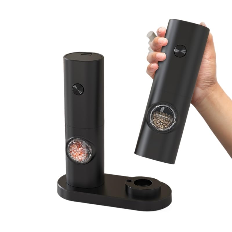 Conjunto Moedor Elétrico de Sal Pimenta Moedor de Sal Pimenta Automático Com Recipiente