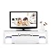 SUNCOO LED TV Stand Media Console Cabinet with 2 Drawers Living Room Storage High Gloss White Up to 63-inch TV Screens