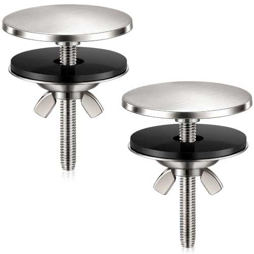 2 Pack 2-Inch Brushed Nickel Metal Sink Hole Cover for Kitchen & Bathroom