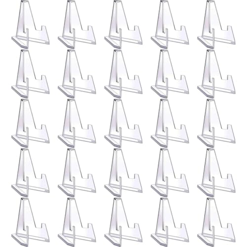 VIVIIHOO Set di 25 supporti per carte in acrilico – Portamonete & Espositore per carte da collezione, Immagini e medaglie – Alta qualità e design stabile.