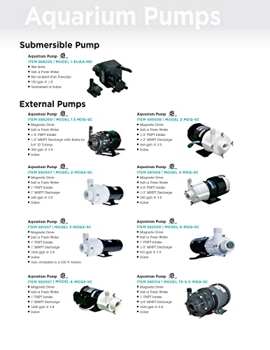 Little Giant 2Mdq-Sc 115-Volt, 465 Gph Magnetic Drive Aquarium Pump With 6-Ft. Cord, Black/White, 580506 #TOP7