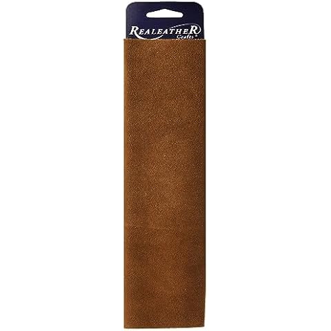 Realeather SS0811-2002 Suede Leather Sheet for Crafting, 3-4oz, Medium Brown, 1-Piece Cover
