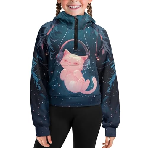 AFPANQZ Girls Half Zipper Sweatshirts Trendy Fall Pullover for 5-14 Years Girls Long Sleeve Sweater Fall Clothes