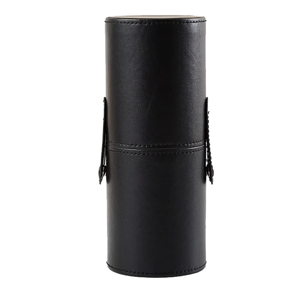 Makeup Brush Holder Black PU Leather Travel Cosmetic Brush Organizer Portable Storage Case for Makeup Brushes for Travel Home Professional Use 9 x 3.1 inch