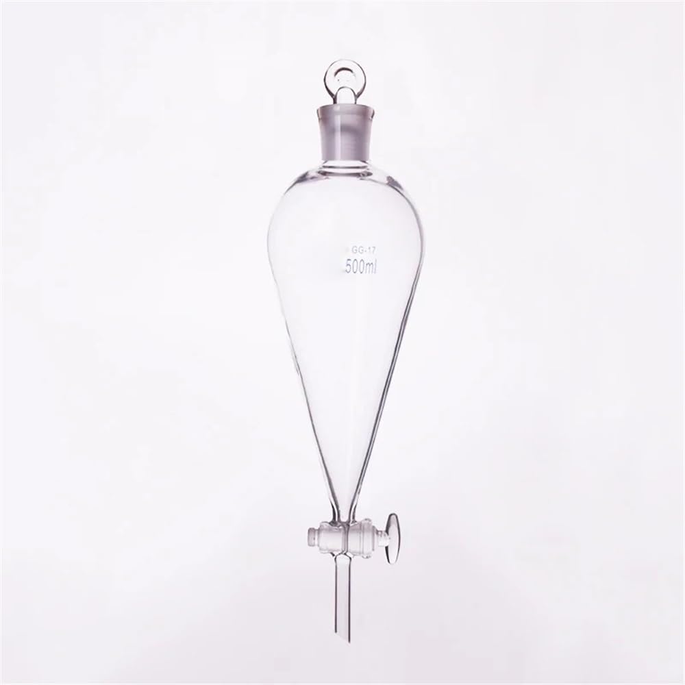 Instrumentos y Equipos de Laboratorio Embudo de decantación con tapón de vidrio esmerilado, 10 ml, 125 ml, 250 ml, 500 ml y 5000 ml, válvula de conmutación de vidrio.(5000mL)
