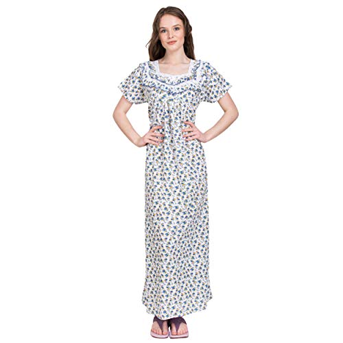 Image of Women's Cotton Nighty Night Gown Multicolore /Cotton Nighty for Pregnant Ladies /Women Night Gowns for Day Wear /Night Wear (Multicolour)(Available Sizes XL & XXL)