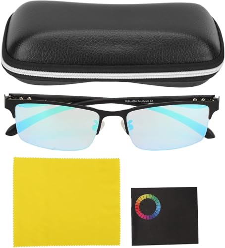 Gafas para Daltónicos, Gafas para Daltónicos para Hombres, Gafas para Daltónicos para Hombres, Gafas de Corrección de Daltonismo para Hombres, Gafas Deficientes de Color con Estuche