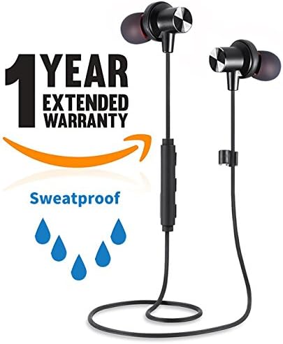 Bluetooth Headphones, Crazestar Sports Wireless Earphones with Mic In-Ear Earbuds Stereo Super Bass Sweatproof Noise Canceling Best Metal Magnetic Headset