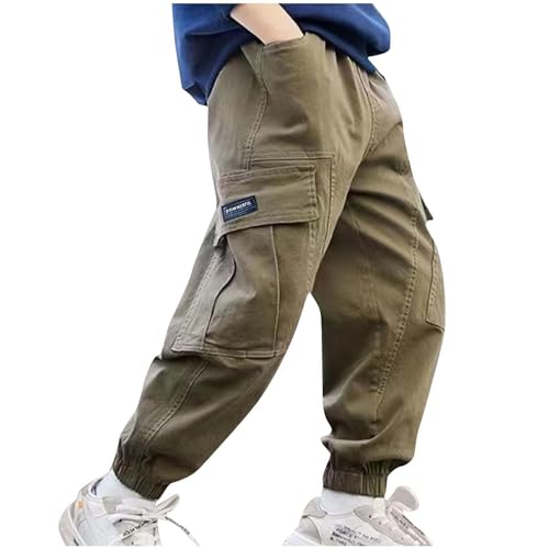 RKSTN Cargo Pants Kids Big Boys Fashion Children School Pant with Multi Pockets Guard Trousers Casual Outwear Pants