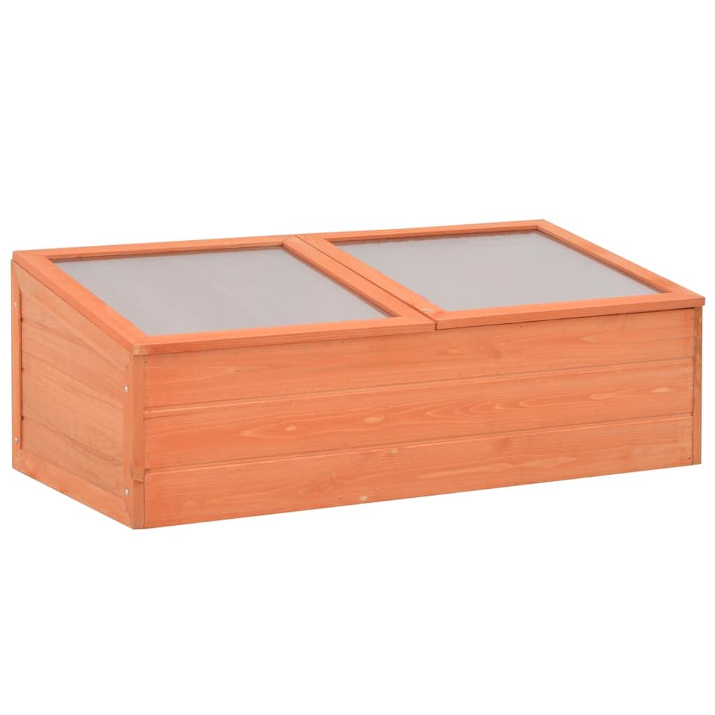 Inspekt drewniany z płytą poliwęglanową, 100 x 50 x 34 cm, szklarnia do siewu warzyw, ziół, ochrona przed mrozem, zimowaniem, na balkon, taras