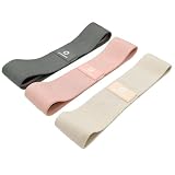 プリマソーレ エクササイズバンド フィットネスバンド トレーニングバンド ゴムバンド 布製 ヒップ 美尻 滑り止め 宅トレ バンド 3本セット マニュアル付 収納袋付