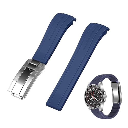 Bracelet de montre en silicone noir étanche pour le sport et le bureau 22mm
