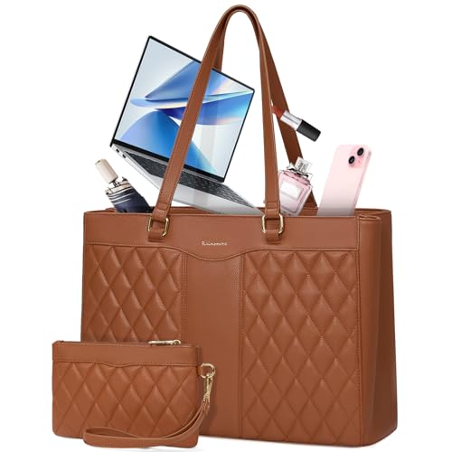 RAINSMORE Laptop Bag for Women 15.6 Inch Work Tote Bags