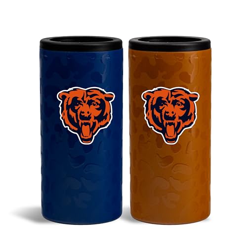 The Memory Company Officially Licensed NFL - Chicago Bears 2-Pack Home/Away Leopard SS Slim Can Coolie