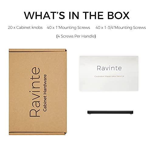 Image of Ravinte Matte Black Cabinet Handles Slim Cabinet Pulls, 5 Inch CC, 20 Pack | Slim Square Bar Grip, Smooth Drawer Pull Feel, Kitchen Cabinet Update, For Cupboards, Dressers, Drawers, Hardware Projects
