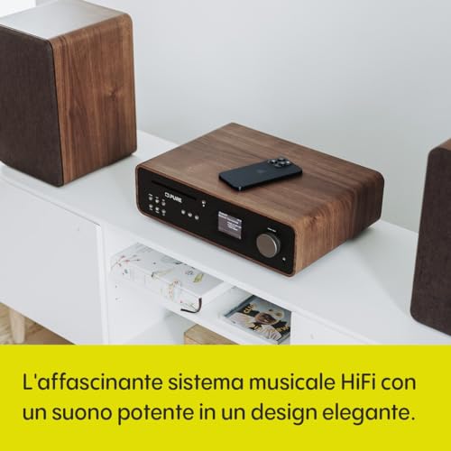 Pure Micro HiFi Classic Stereo Microsistema audio per la casa 50 W Nero, Noce