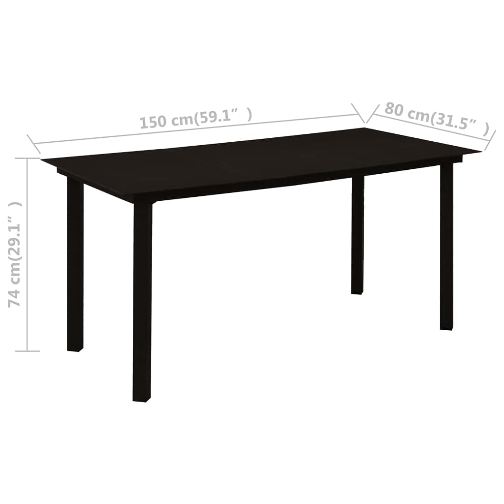 vidaXL Mobilier à Dîner d'Extérieur 7 pcs Ensemble de Salle à Manger de Jardin Mobilier de Patio Terrasse Cuisine Intérieur Rotin PVC Noir