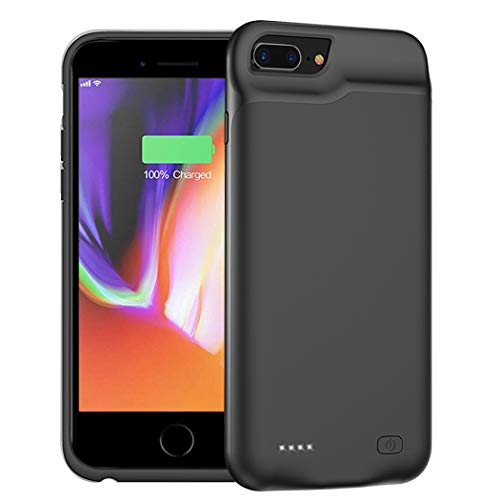 Battery Case for iPhone 6 Plus/6s Plus/7 Plus/8 Plus, 6500mAh Portable Protective Charging Case Compatible with iPhone 6s Plus/6 Plus/7 Plus/8 Plus (5.5 inch) Rechargeable Extended Charger Case-Black