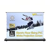 VeezuJoyz 72 inch VJ-MWhite Motorized Floor-Rising Projection Screen, 8K/4K UHD White Projector Screen, Supports Multiple Aspect Ratios, Multiple Control Methods, Anti-Pinch & Dust-Proof Design