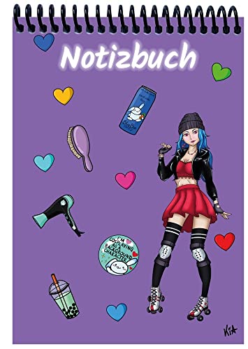 Bloc-notes A4 Manga Enora lila quadrillé pour organiser vos dessins
