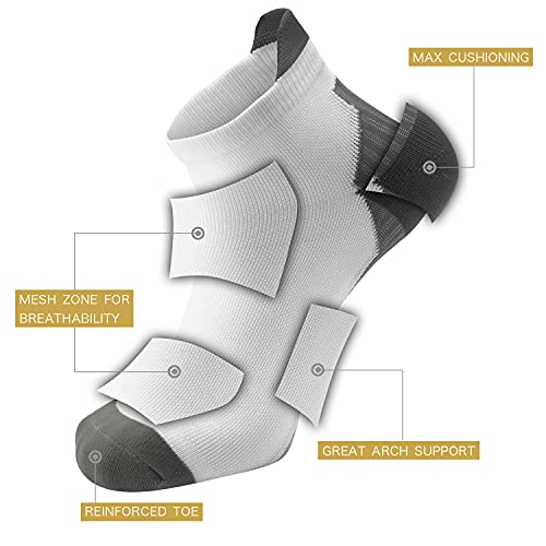 Image of Sooverki Copper Compression Socks Women and Men 6 Pairs - Circulation Arch Support Plantar Fasciitis Running Ankle Socks