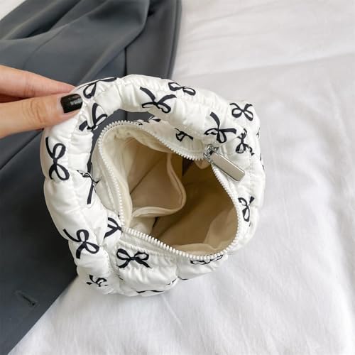 Image of Quilted MINI Handbag and Purses Women Puffer Nylon Hobo Cotton Padded Purse Work Travel Lightweight
