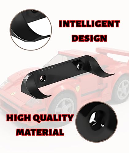 Image of 5 Pcs Car Wall Mount for Lego Car Set, Wall Mount, 2.79 * 0.9 * 0.55 Inch Display Shelves Suitable for Car Collectors (Black)
